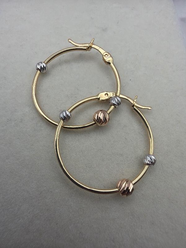Tri-Color Beaded Hoops — Eternia Vitta