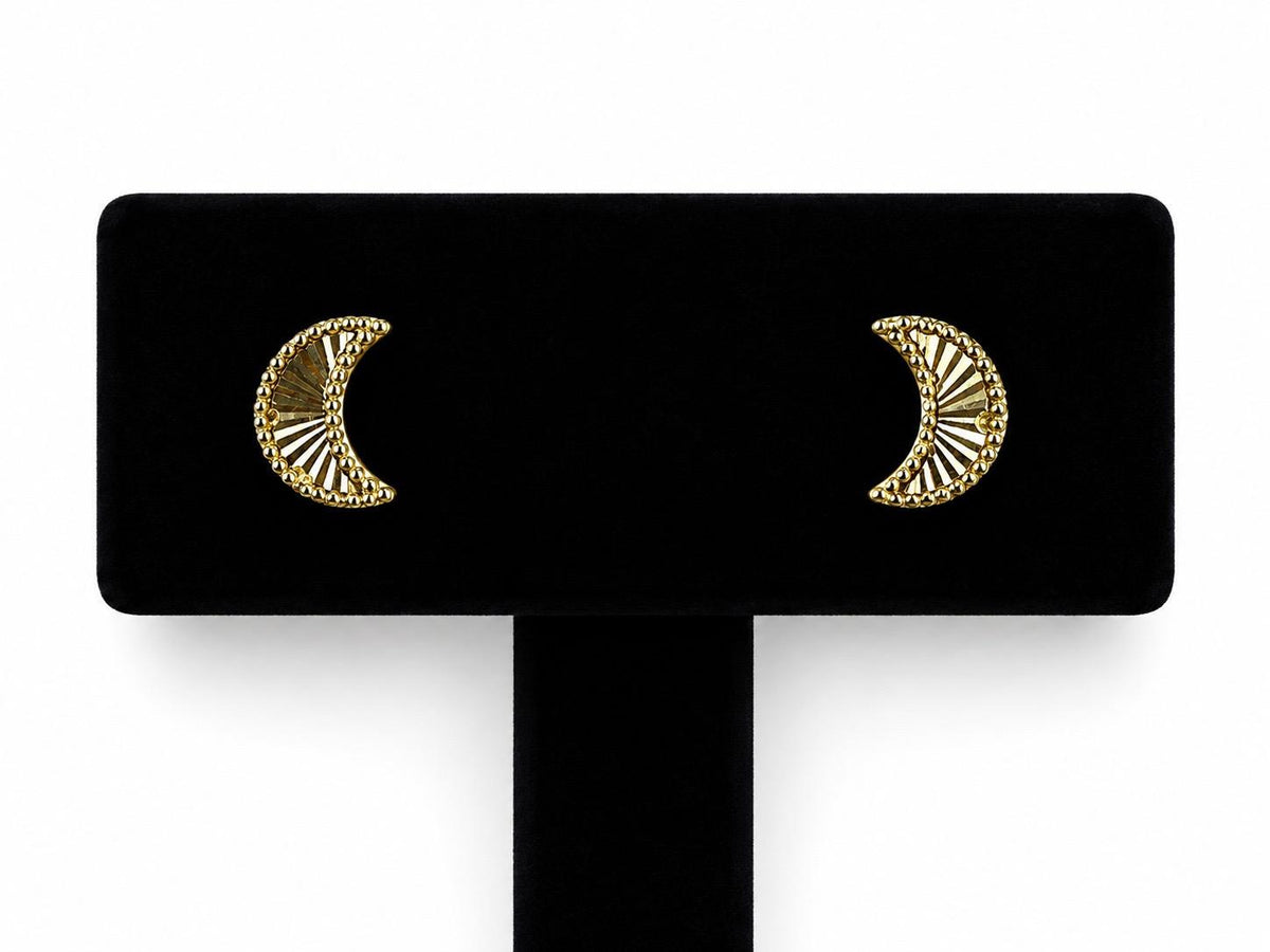 Beaded Crescent Moon Earrings