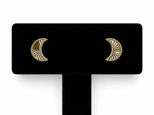 Beaded Crescent Moon Earrings