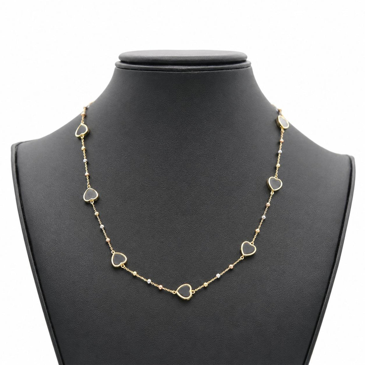 Onyx Heart Station Necklace