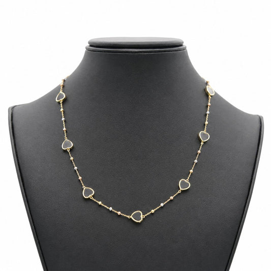 Onyx Heart Station Necklace