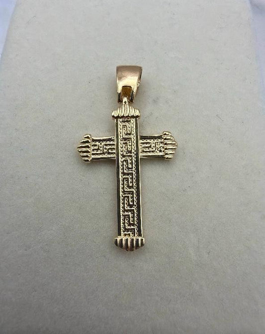 Greek Key Cross Pendant — Eternia Vitta