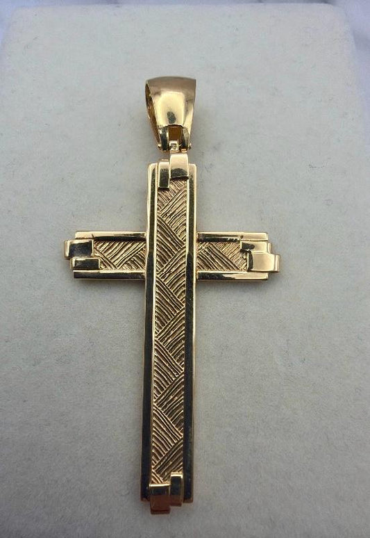 Textured Bar Cross Pendant — Eternia Vitta